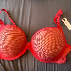 Red Mesh Women's Bra